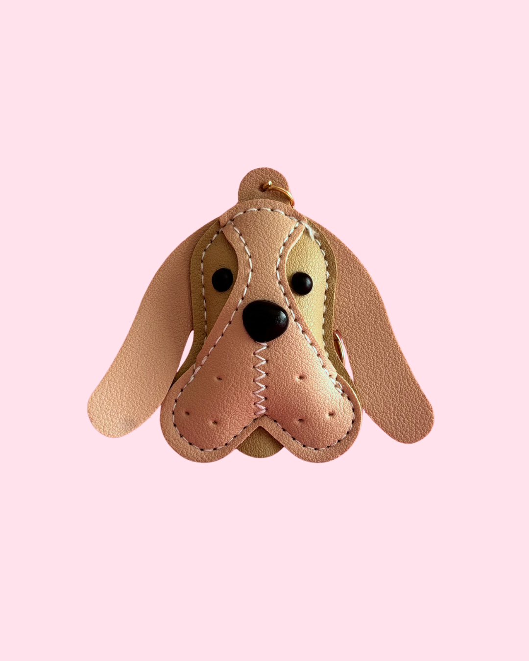Set Charm Perrito Orejas Largas Café + Letra Personalizada