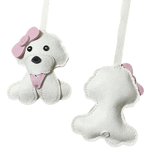 Set Charm Perrito Blanco + Letra Personalizada
